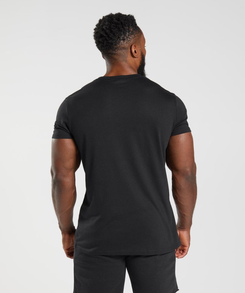 Camiseta Gymshark Legacy Hombre Negras | ES3704-VK