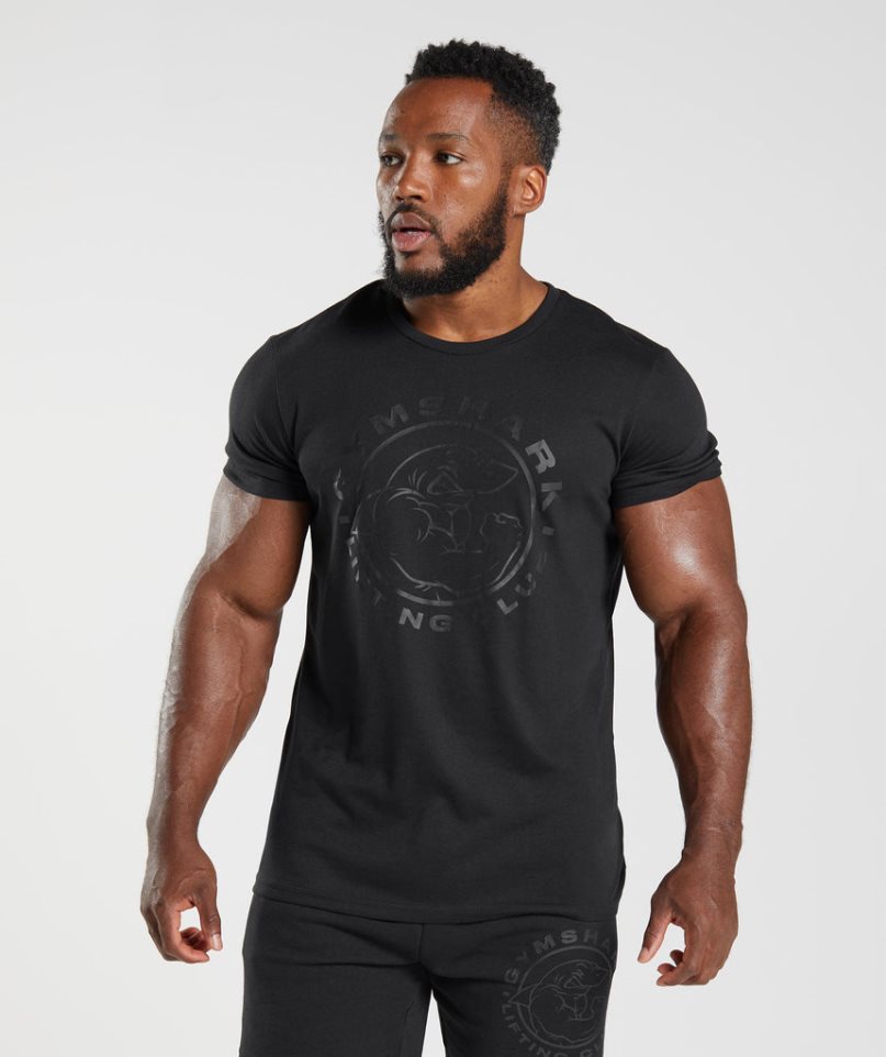 Camiseta Gymshark Legacy Hombre Negras | ES3704-VK