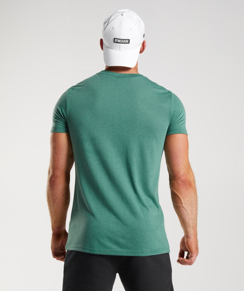 Camiseta Gymshark Legacy Hombre Verde | ES6823-LC