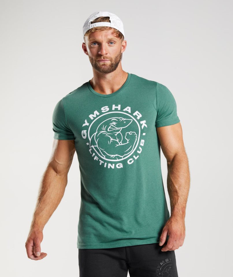 Camiseta Gymshark Legacy Hombre Verde | ES6823-LC