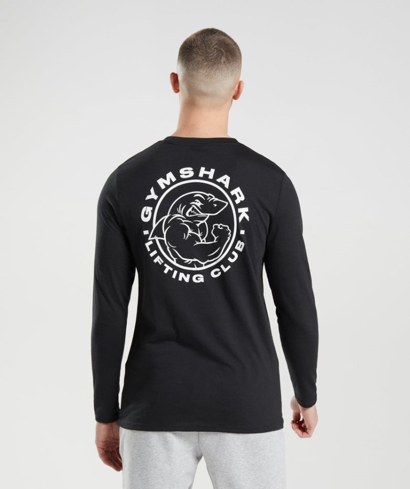 Camiseta Gymshark Legacy Long Sleeve Hombre Negras | ES3152-OT