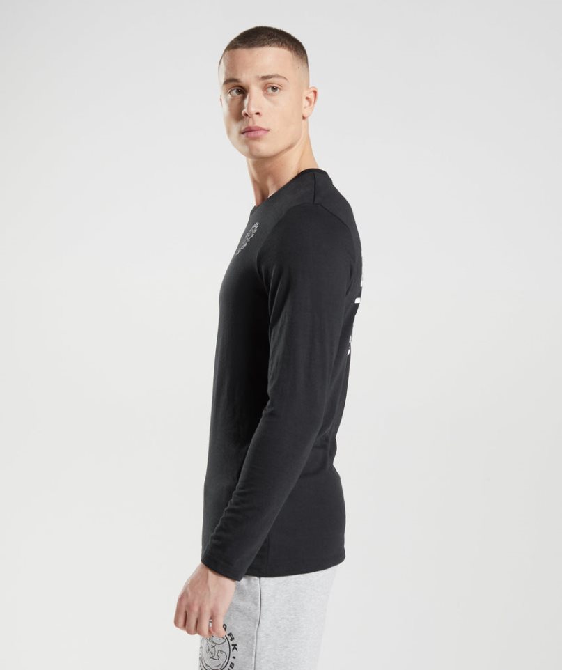 Camiseta Gymshark Legacy Long Sleeve Hombre Negras | ES3152-OT