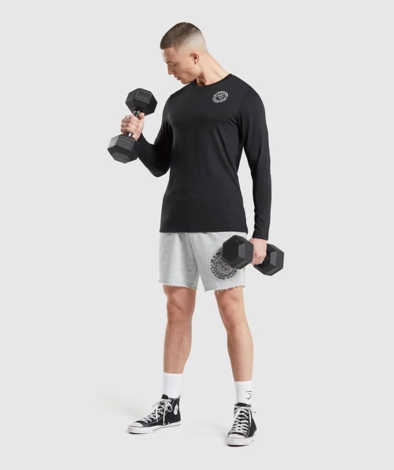 Camiseta Gymshark Legacy Long Sleeve Hombre Negras | ES3152-OT