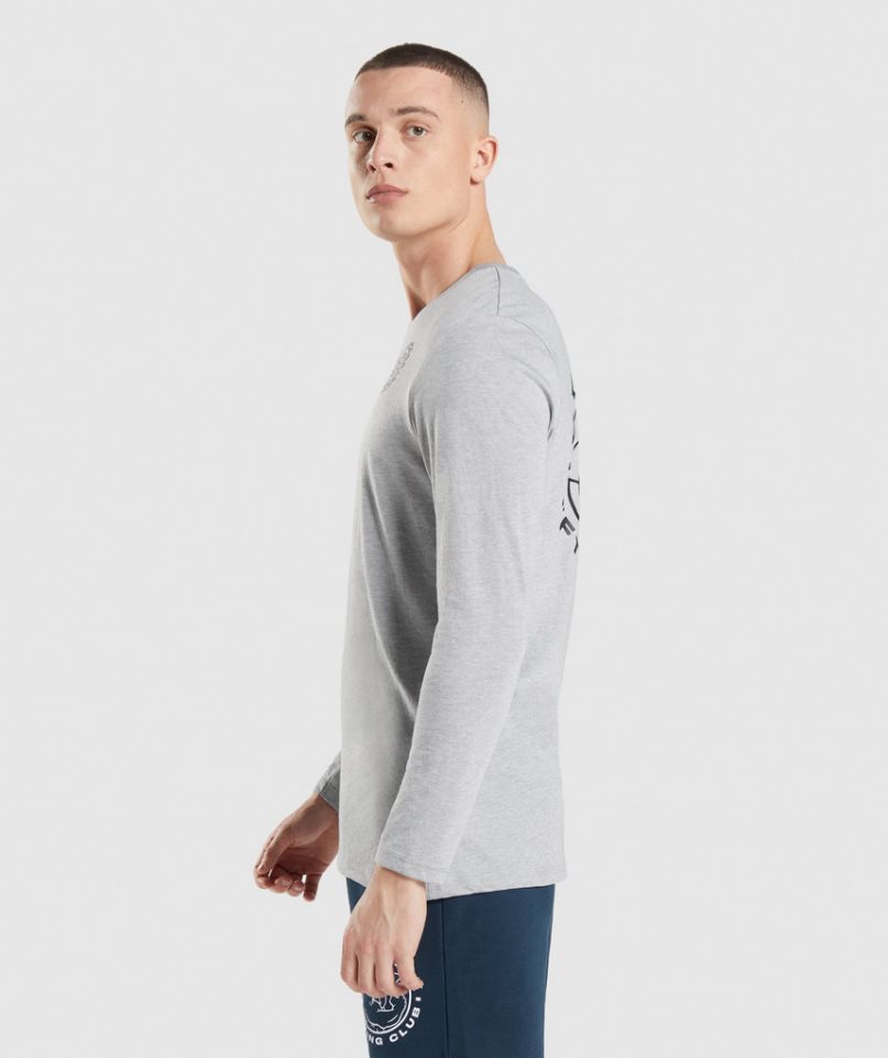 Camiseta Gymshark Legacy Long Sleeve Hombre Gris Claro | ES3507-XH