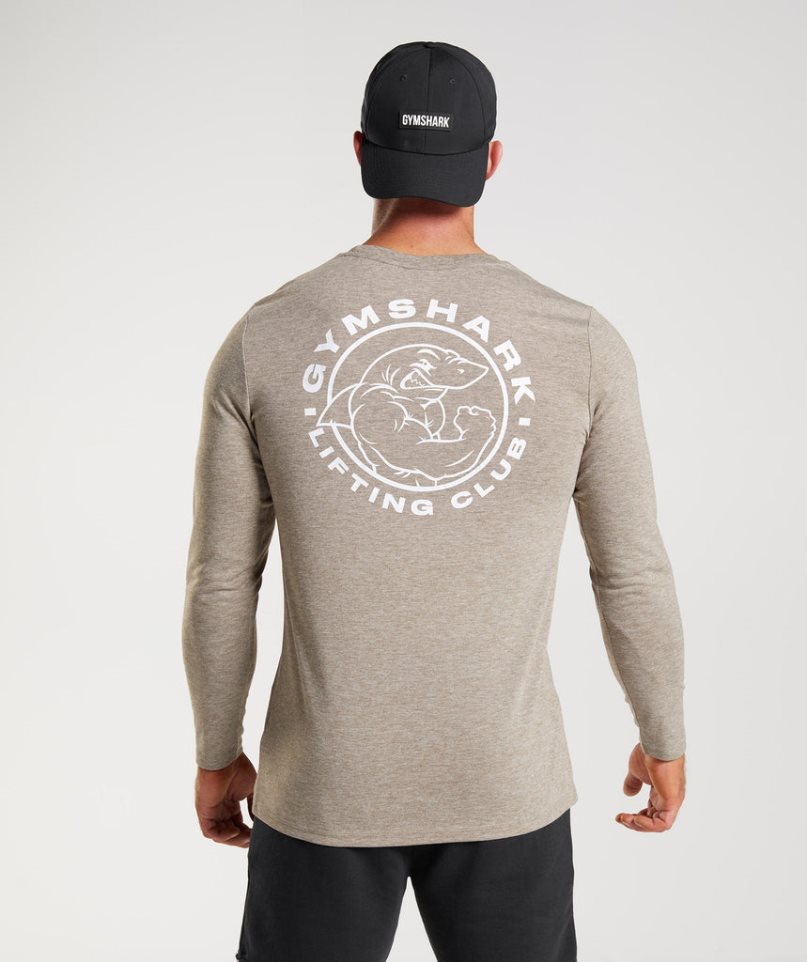 Camiseta Gymshark Legacy Long Sleeve Hombre Gris | ES8260-AB