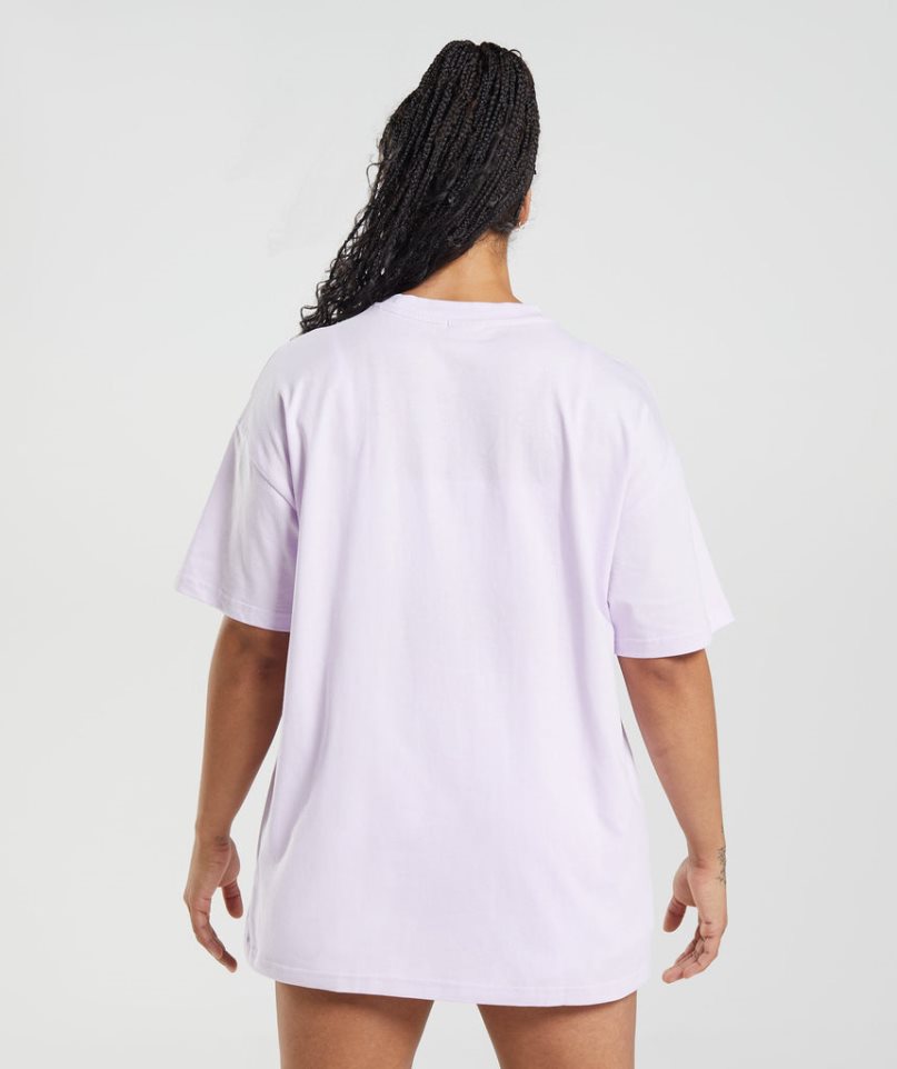 Camiseta Gymshark Legacy Oversized Mujer Moradas Claro | ES0431-BJ