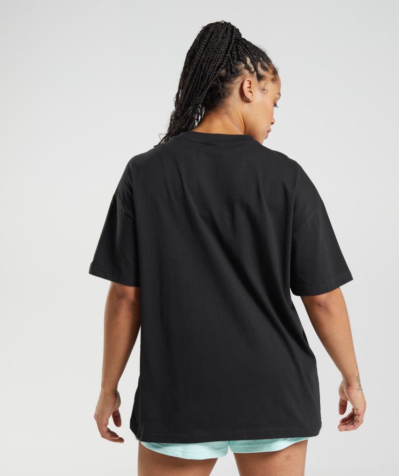 Camiseta Gymshark Legacy Oversized Mujer Negras | ES6815-QD