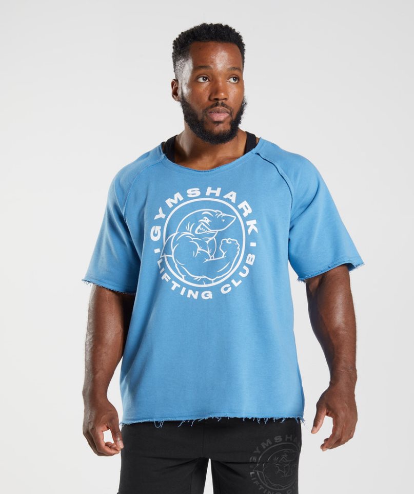 Camiseta Gymshark Legacy Rag Top Hombre Azules | ES5704-CH