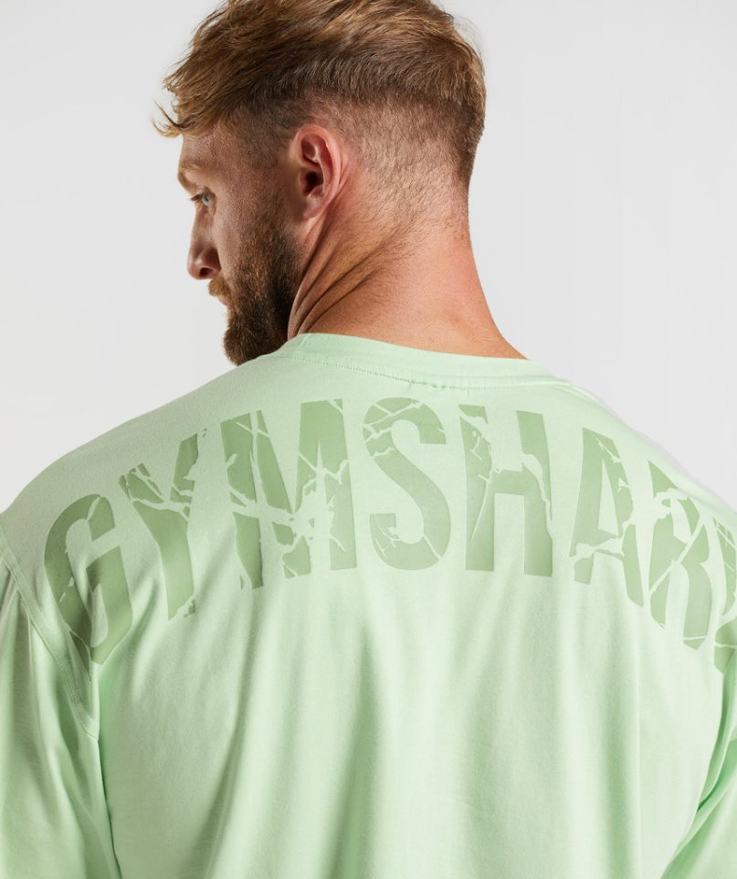 Camiseta Gymshark Power Hombre Verde Claro | ES3601-VZ