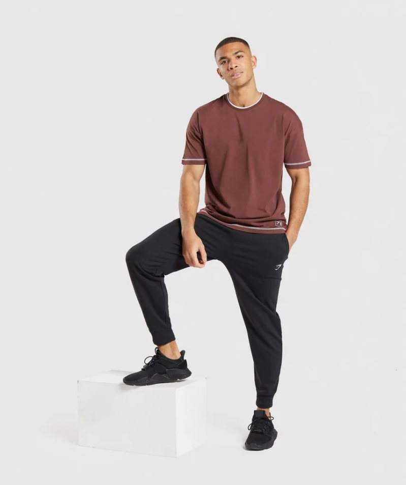 Camiseta Gymshark Recess Hombre Burdeos | ES3094-AT