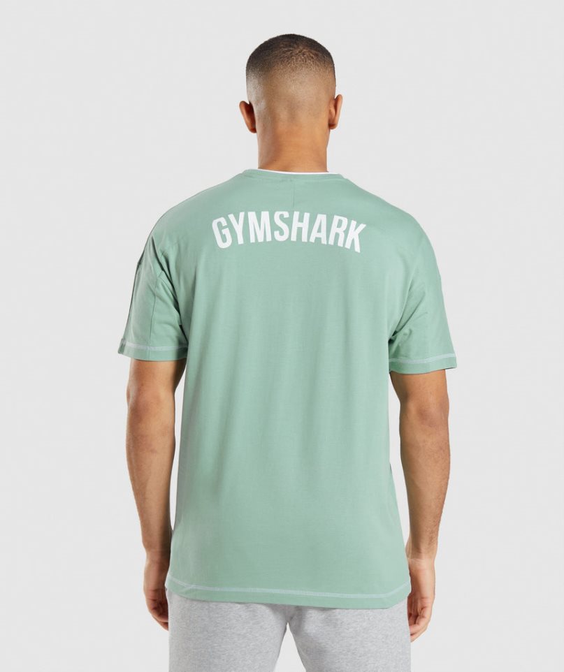 Camiseta Gymshark Recess Hombre Verde Claro | ES4159-MT