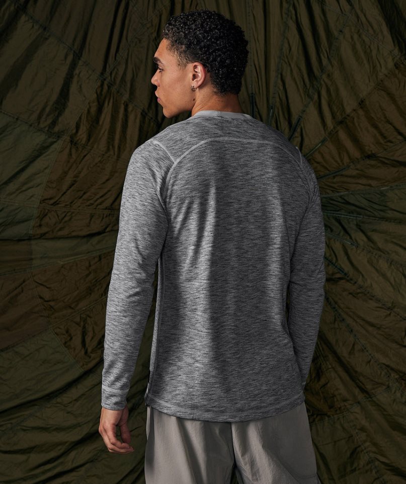 Camiseta Gymshark Retake Long Sleeve Hombre Gris | ES0281-AZ