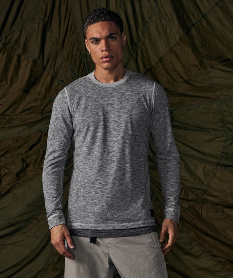 Camiseta Gymshark Retake Long Sleeve Hombre Gris | ES0281-AZ