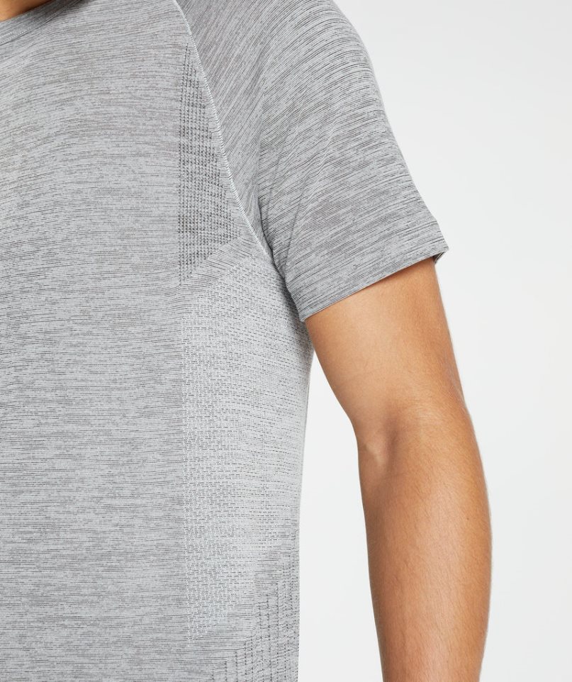 Camiseta Gymshark Retake Seamless Hombre Gris Claro | ES4987-OQ