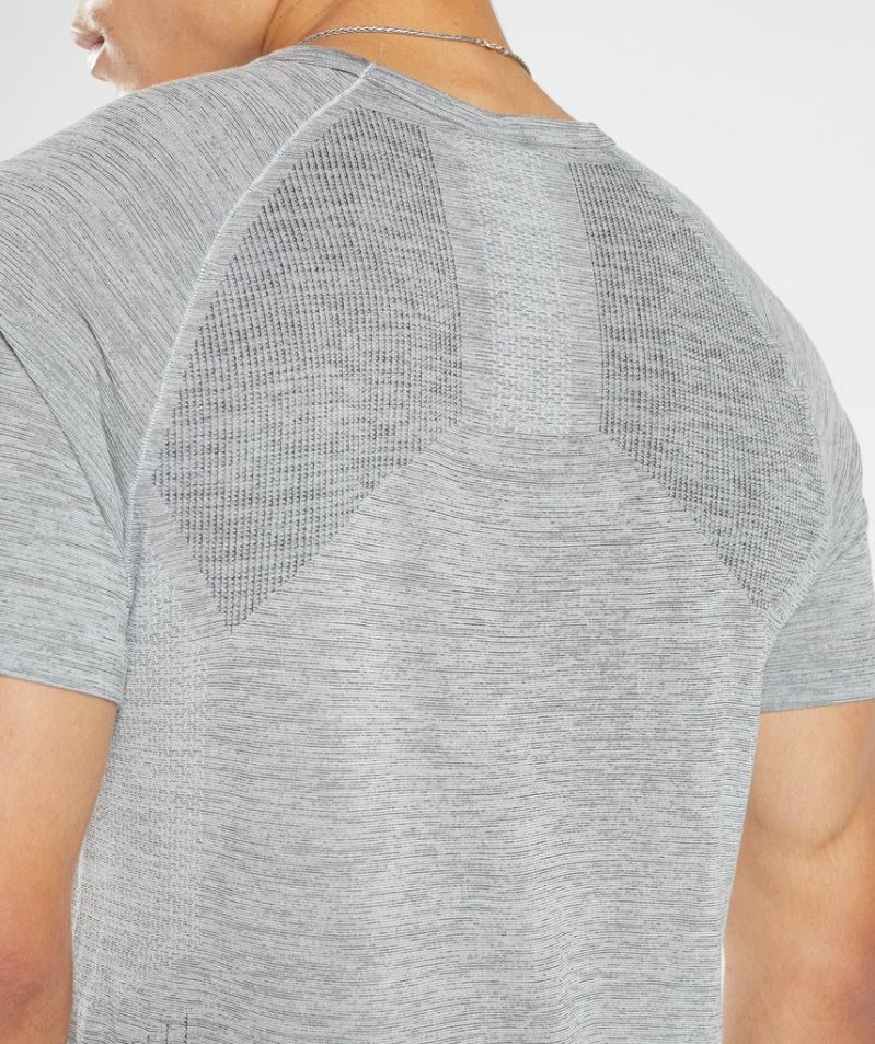 Camiseta Gymshark Retake Seamless Hombre Gris Claro | ES4987-OQ