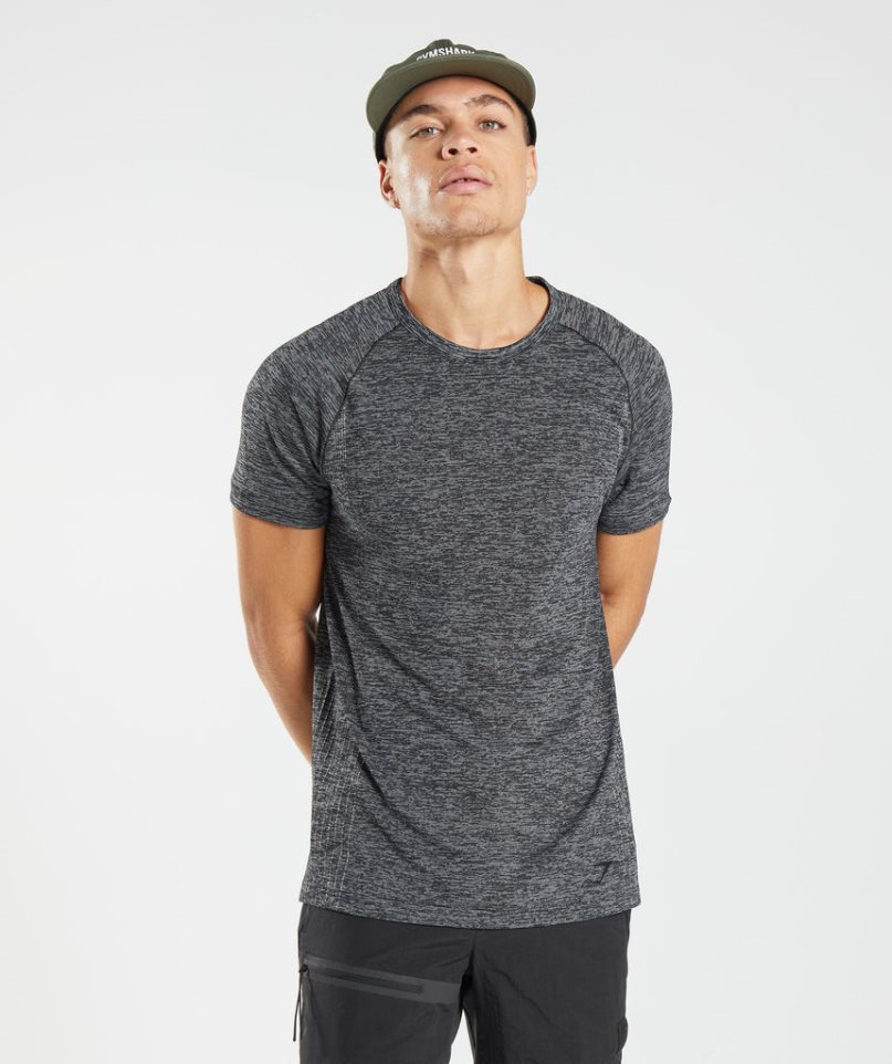 Camiseta Gymshark Retake Seamless Hombre Gris Oscuro | ES7924-YZ