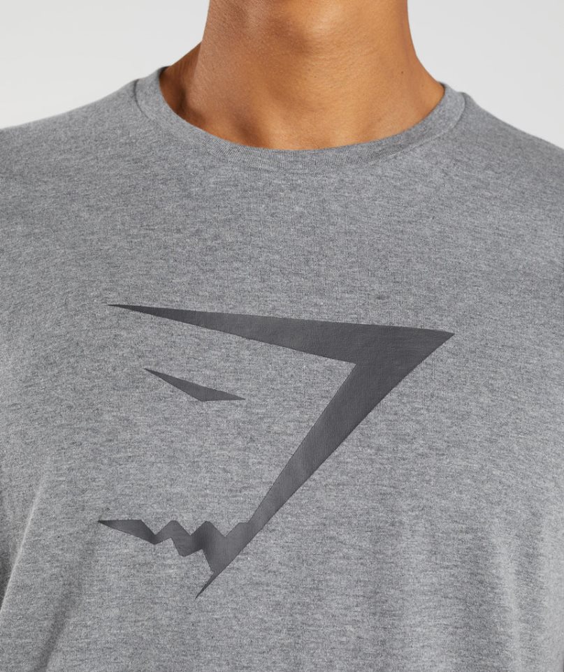 Camiseta Gymshark Sharkhead Infill Hombre Gris | ES3985-SP