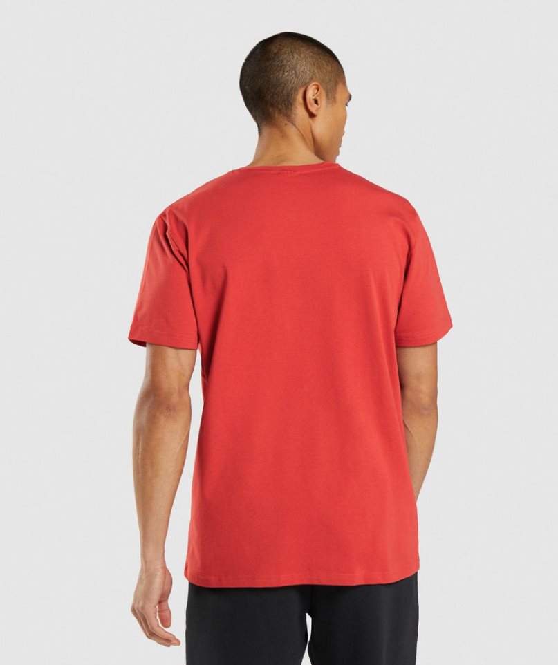 Camiseta Gymshark Sharkhead Infill Hombre Rojas | ES4180-IQ