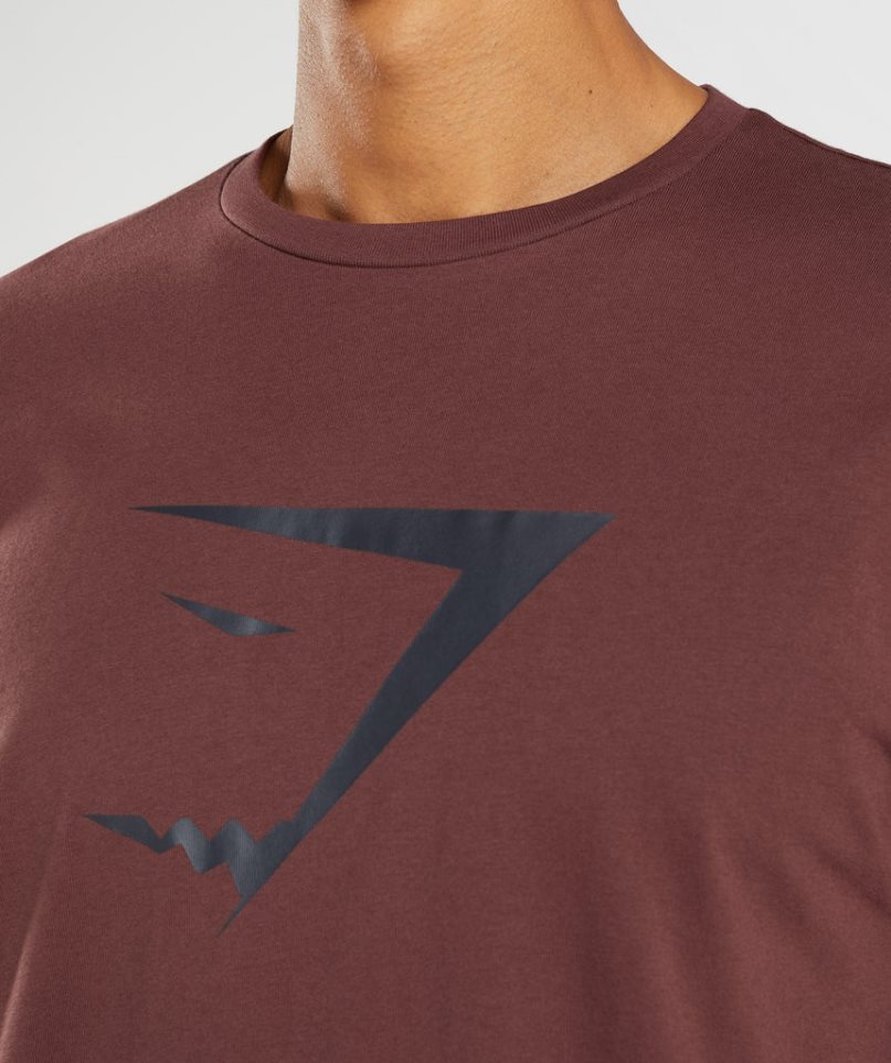 Camiseta Gymshark Sharkhead Infill Hombre Marrones | ES4260-VS