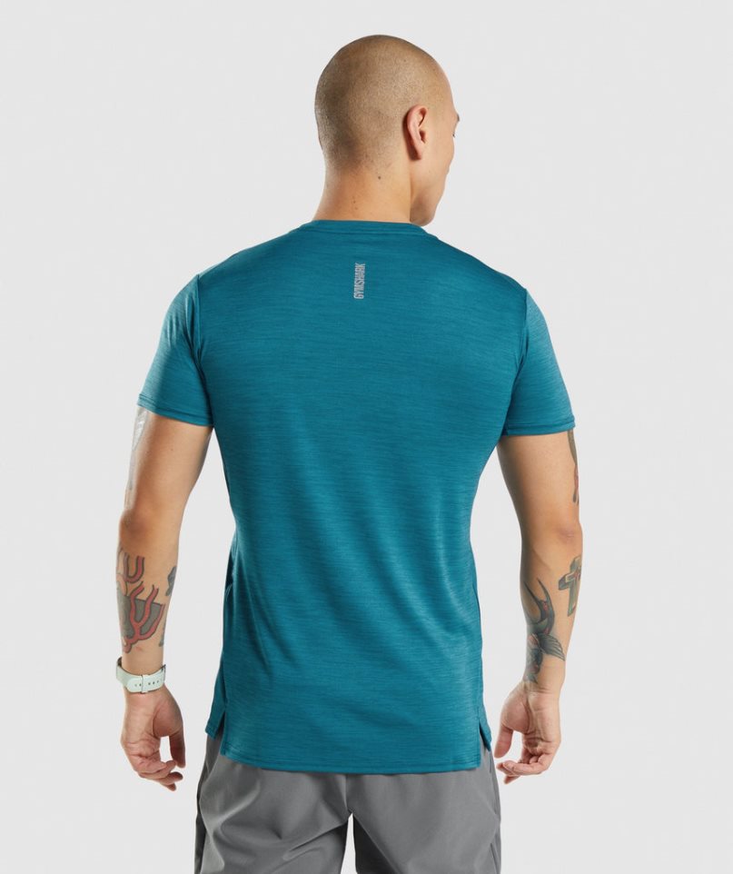 Camiseta Gymshark Speed Hombre Turquesa | ES6012-SM