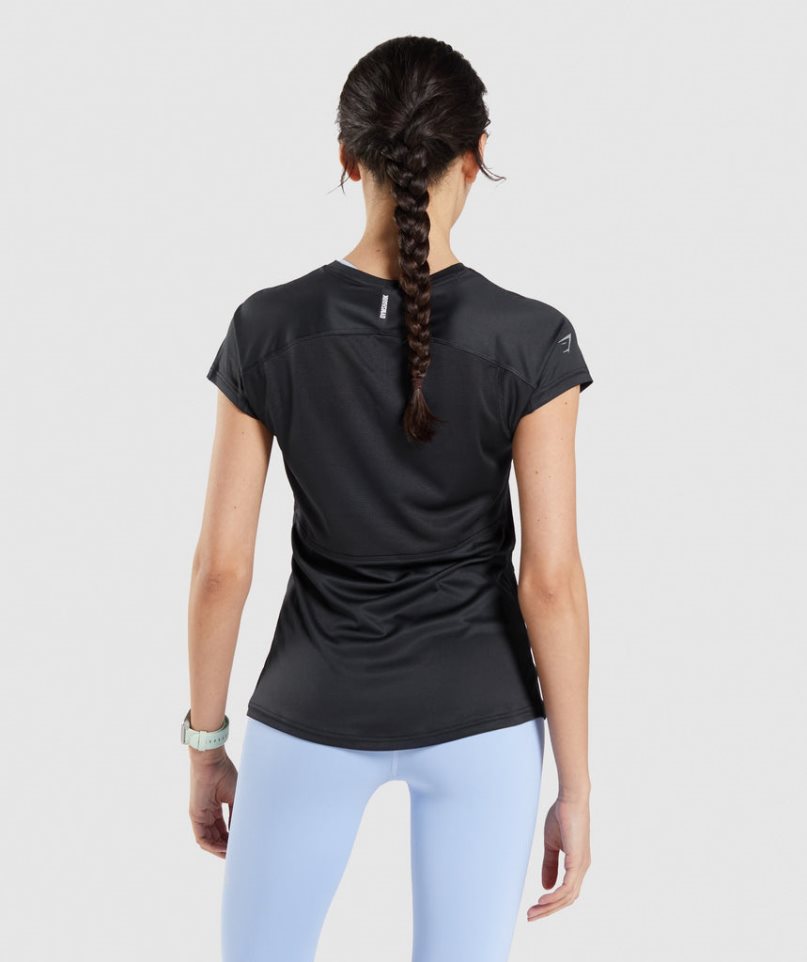 Camiseta Gymshark Speed Mujer Negras | ES2761-QB