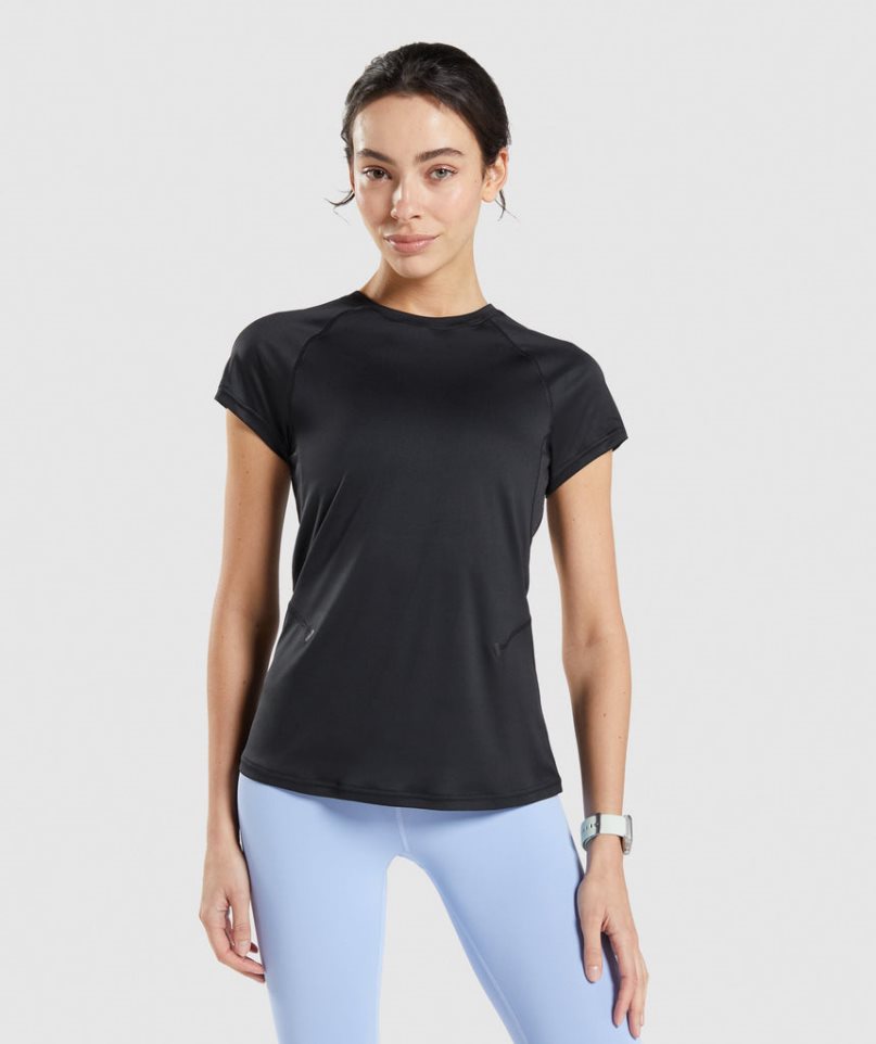 Camiseta Gymshark Speed Mujer Negras | ES2761-QB