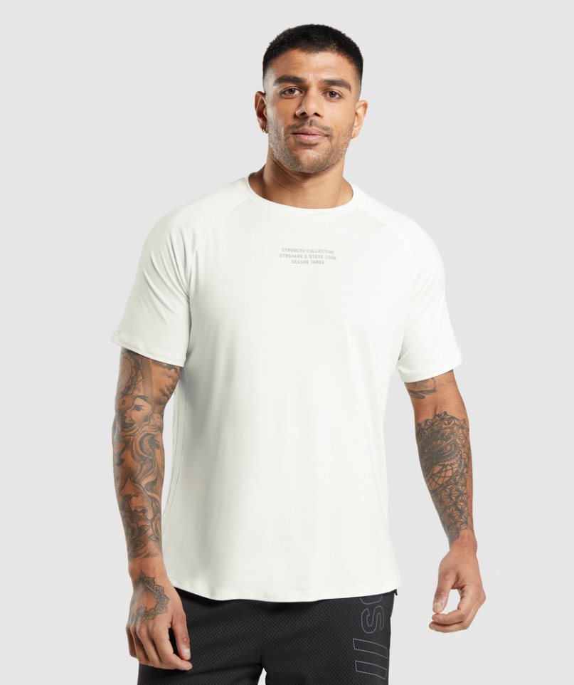 Camiseta Gymshark Steve Cook Hombre Blancas | ES1025-XP