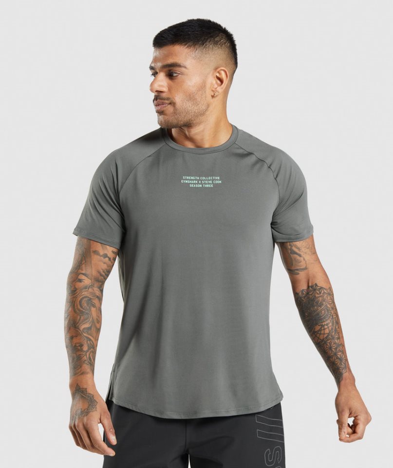 Camiseta Gymshark Steve Cook Hombre Gris | ES4932-YH