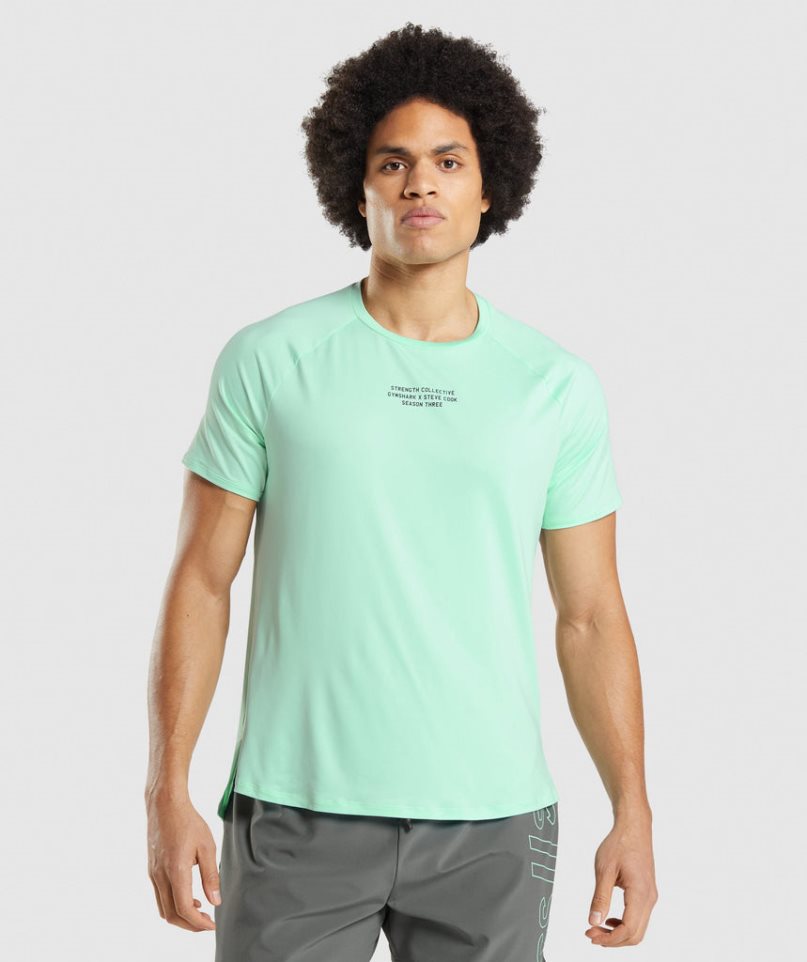 Camiseta Gymshark Steve Cook Hombre Turquesa Claro | ES9871-AD