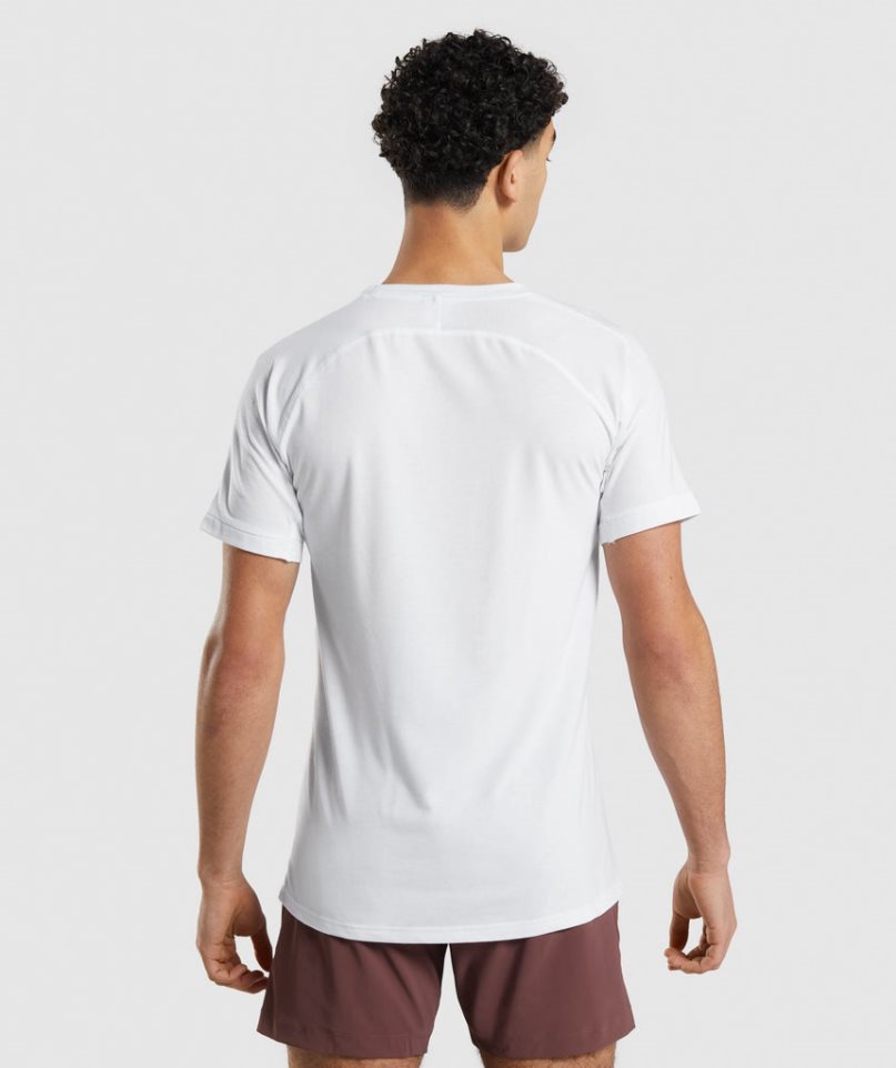 Camiseta Gymshark Studio Amplify Hombre Blancas | ES8576-UN