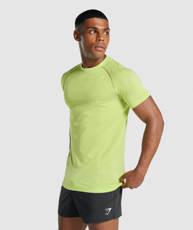 Camiseta Gymshark Vital Light Seamless Hombre Amarillo | ES5093-GP