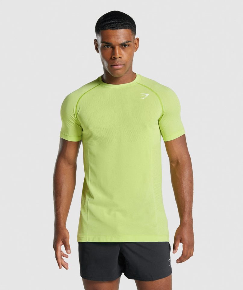 Camiseta Gymshark Vital Light Seamless Hombre Amarillo | ES5093-GP