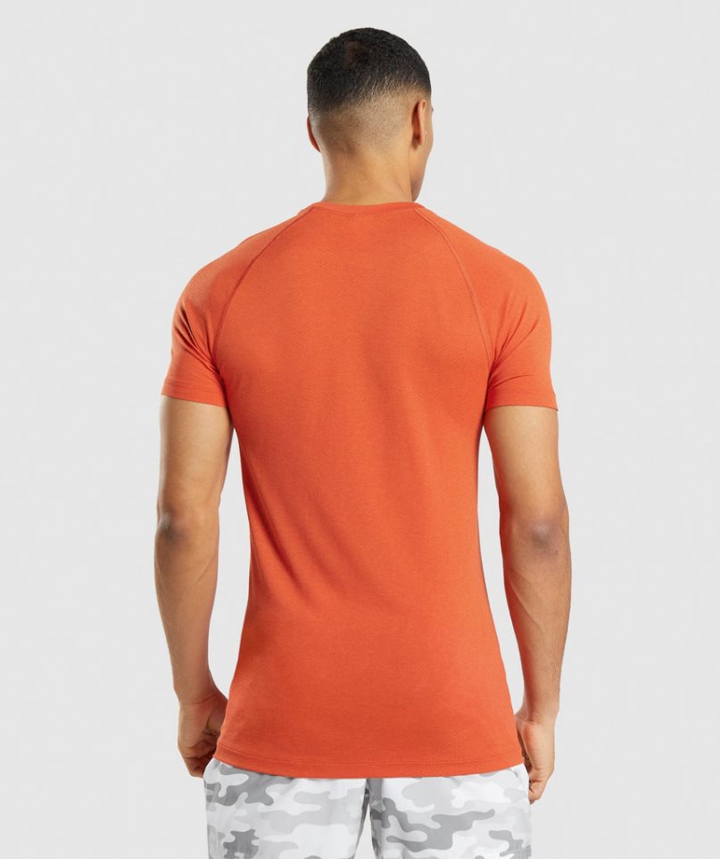 Camiseta Gymshark Vital Light Seamless Hombre Naranjas | ES7840-TJ