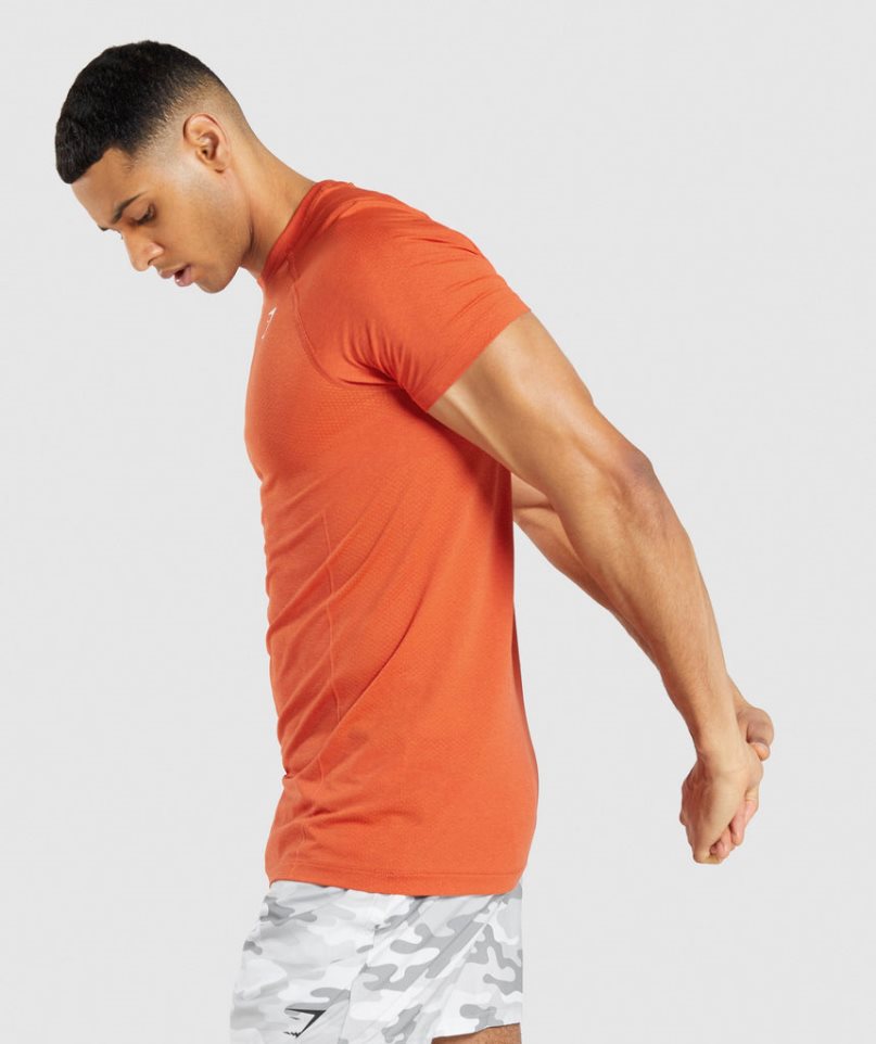 Camiseta Gymshark Vital Light Seamless Hombre Naranjas | ES7840-TJ