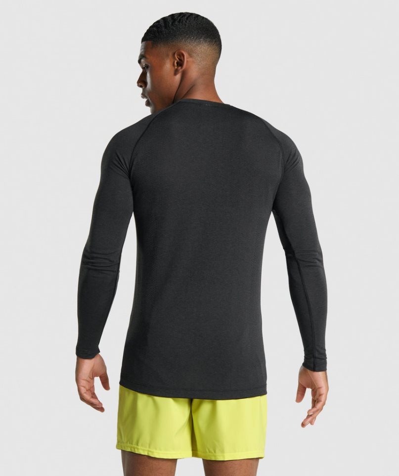 Camiseta Gymshark Vital Light Seamless Long Sleeve Hombre Negras | ES6175-JN