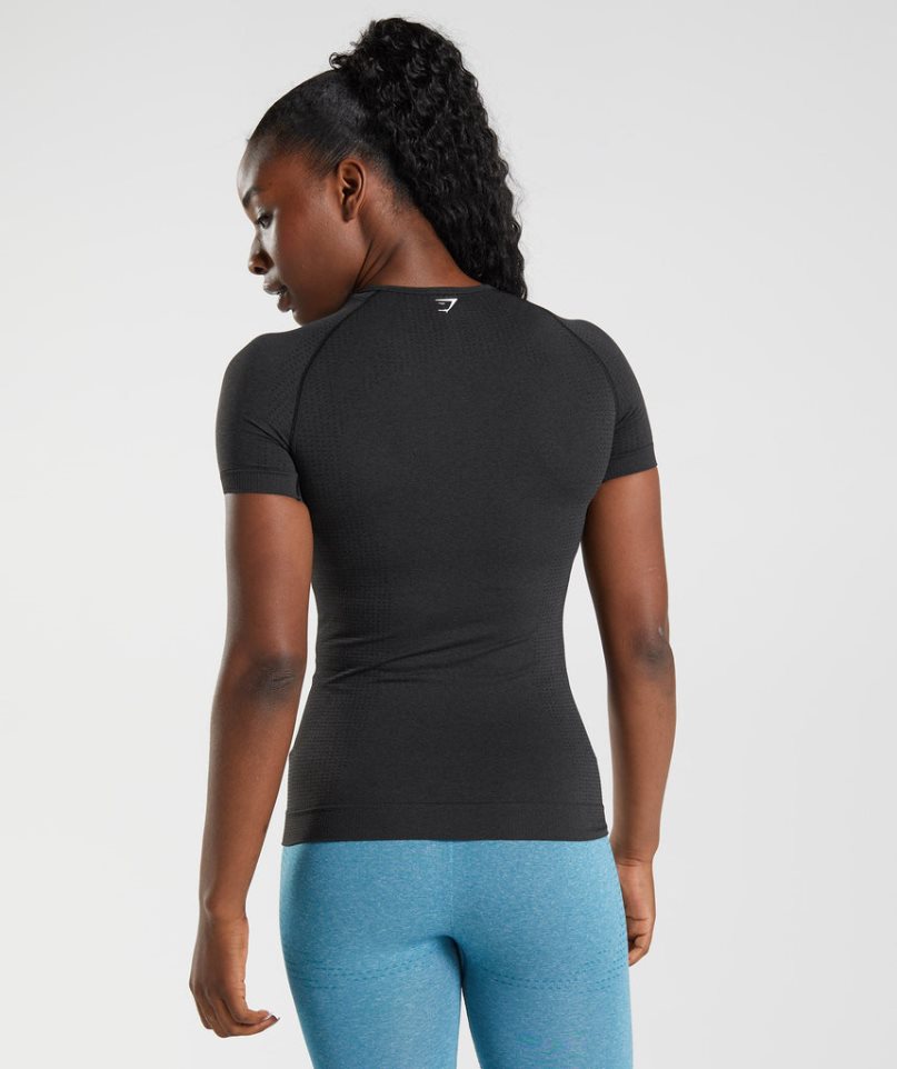 Camiseta Gymshark Vital Seamless 2.0 Mujer Negras | ES4980-WL