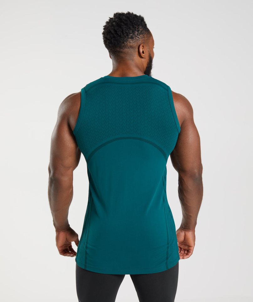 Camiseta Tirantes Gymshark 315 Seamless Hombre Turquesa | ES0567-BT