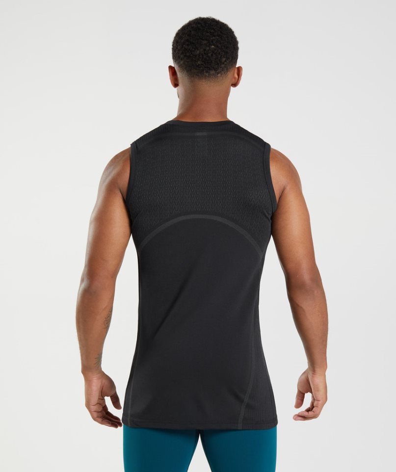 Camiseta Tirantes Gymshark 315 Seamless Hombre Negras | ES8319-WX