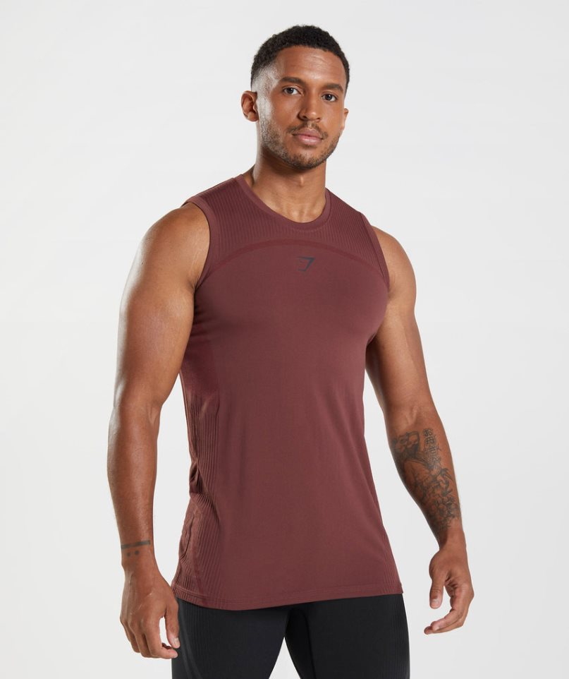 Camiseta Tirantes Gymshark 315 Seamless Hombre Marrones | ES9283-RH