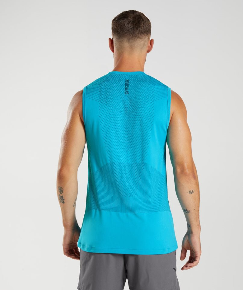 Camiseta Tirantes Gymshark Apex Seamless Hombre Azules | ES1560-OY