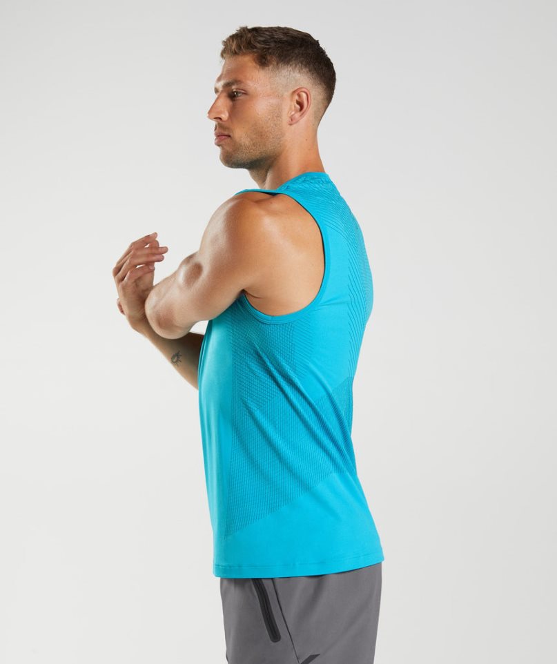 Camiseta Tirantes Gymshark Apex Seamless Hombre Azules | ES1560-OY