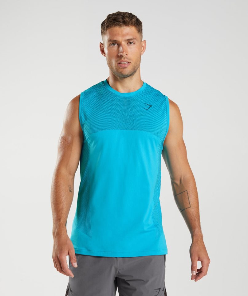 Camiseta Tirantes Gymshark Apex Seamless Hombre Azules | ES1560-OY