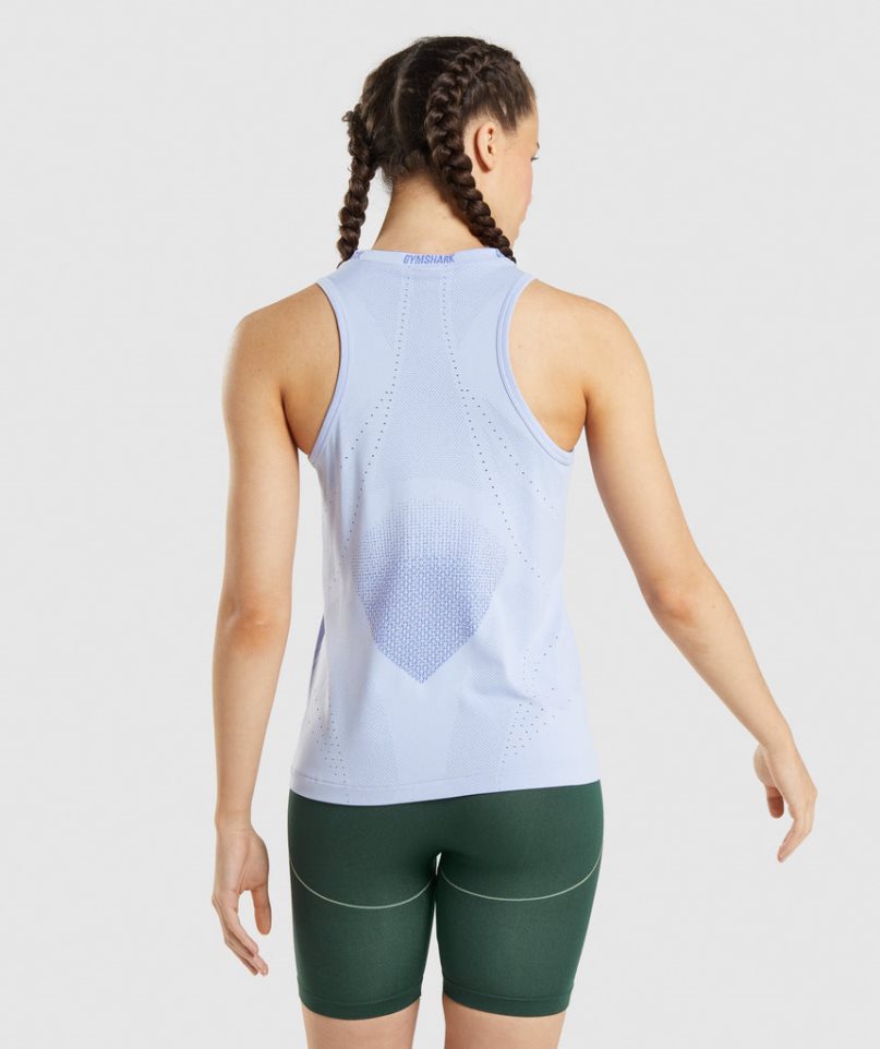 Camiseta Tirantes Gymshark Apex Seamless Mujer Azules Claro | ES1846-BS