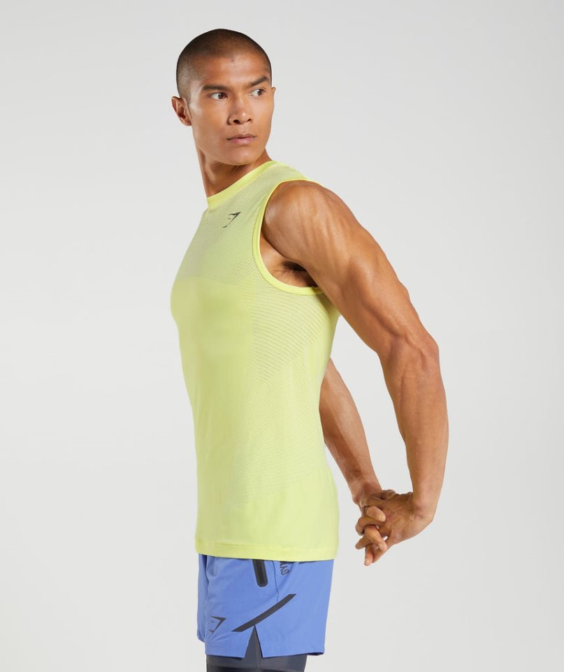 Camiseta Tirantes Gymshark Apex Seamless Hombre Amarillo | ES3147-RF