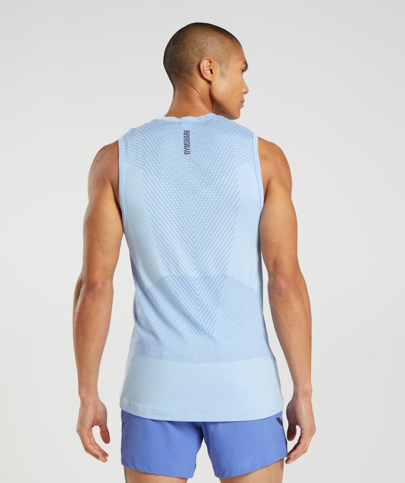 Camiseta Tirantes Gymshark Apex Seamless Hombre Azules Claro | ES3698-SO