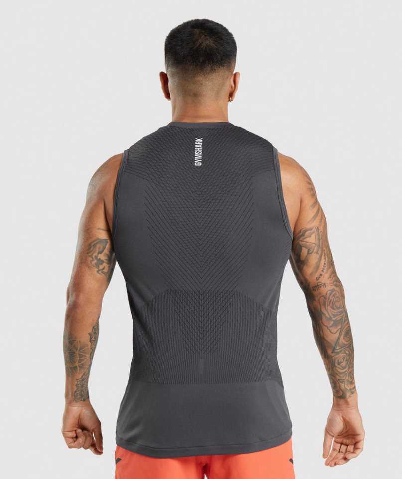 Camiseta Tirantes Gymshark Apex Seamless Hombre Negras | ES4625-HJ