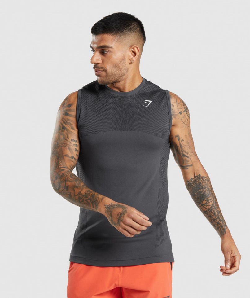 Camiseta Tirantes Gymshark Apex Seamless Hombre Negras | ES4625-HJ