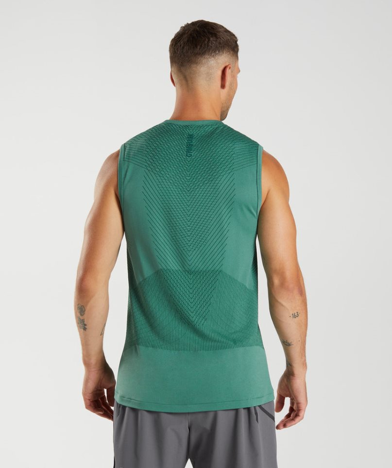 Camiseta Tirantes Gymshark Apex Seamless Hombre Verde | ES4738-VH