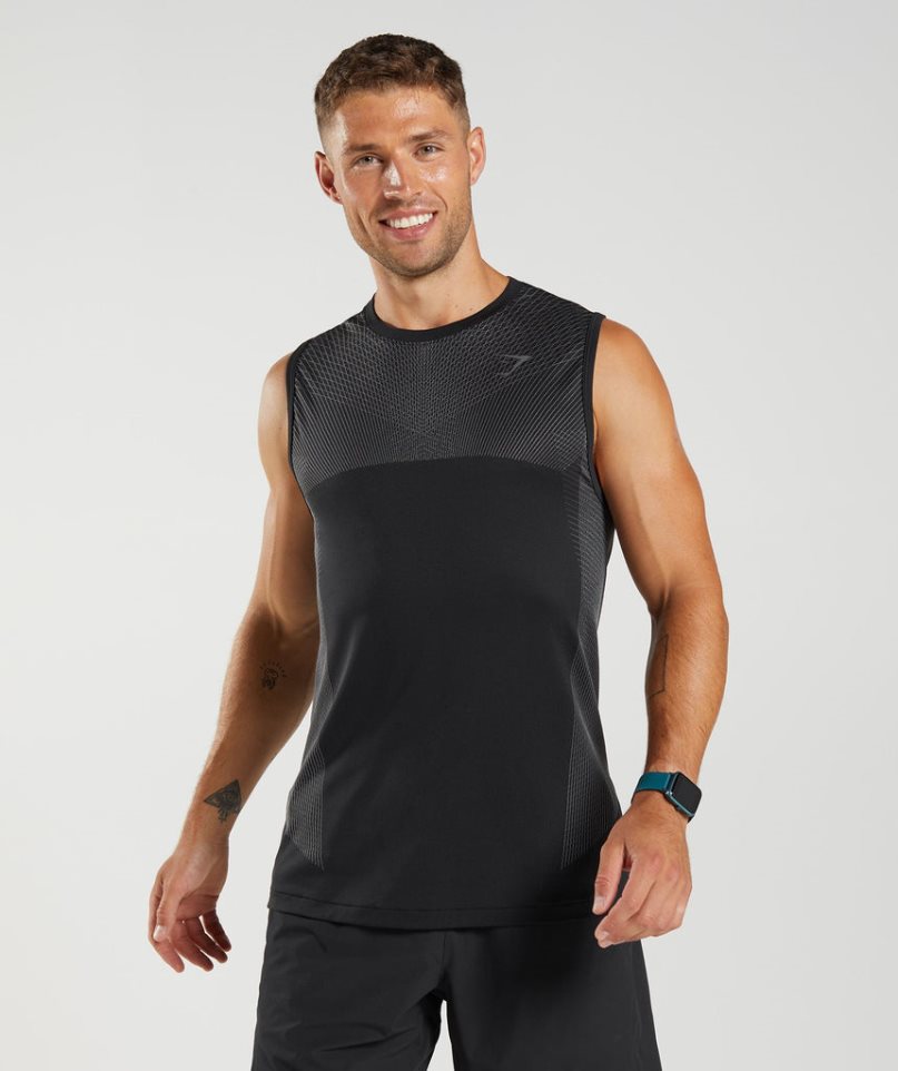 Camiseta Tirantes Gymshark Apex Seamless Hombre Negras | ES8469-LY