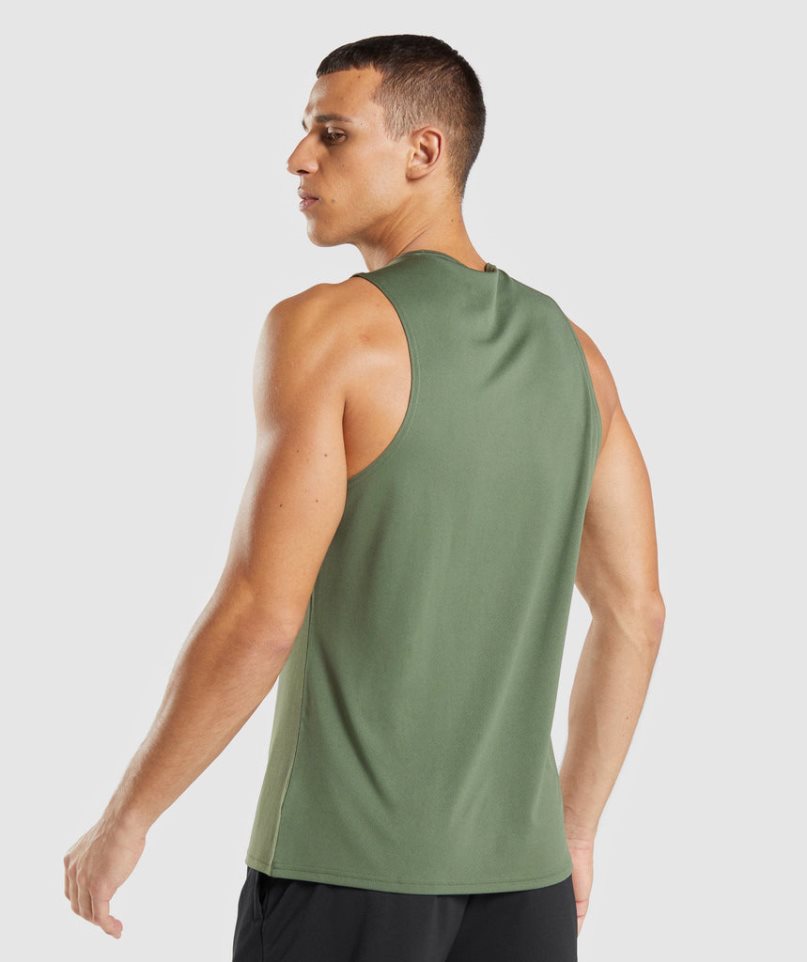 Camiseta Tirantes Gymshark Arrival Hombre Verde Oliva | ES0397-GW